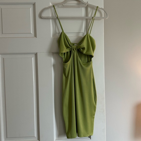 green emerald velvet dress Gomeza Strapless Cut Out Maxi Dress Dark Green